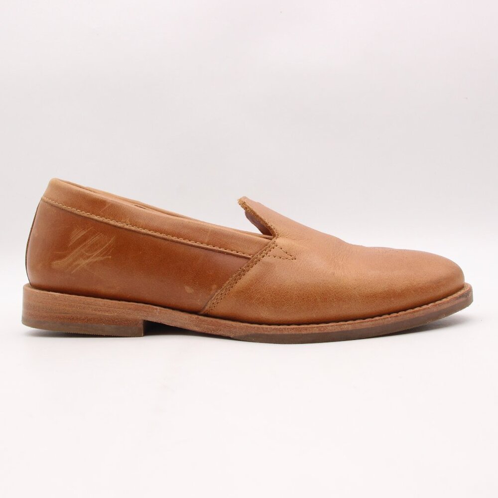 Women's Tan Leather Slip-On Loafers